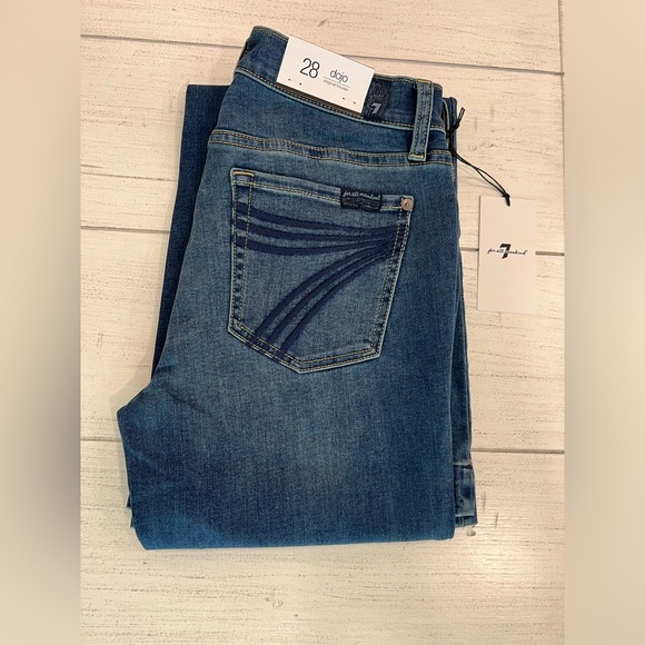 7 For All Mankind Dojo Original Jeans Trouser NWT Size 28 7FAMK Auth Blue Malmo - Picture 9 of 9